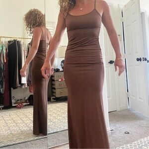 Brown slip dress